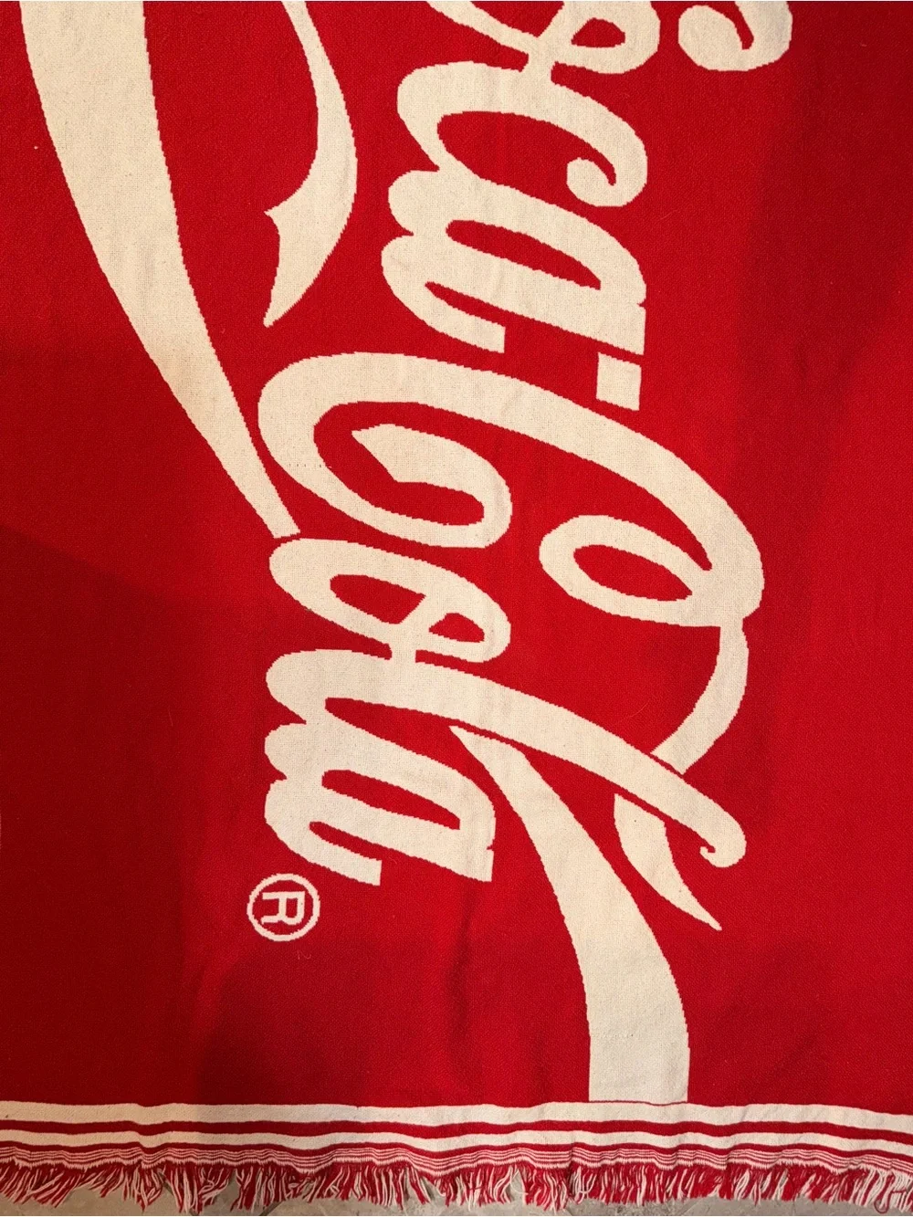 2 Coca-Cola Festive Red and White Holiday Throw Blanket 90s Two Color Ways
